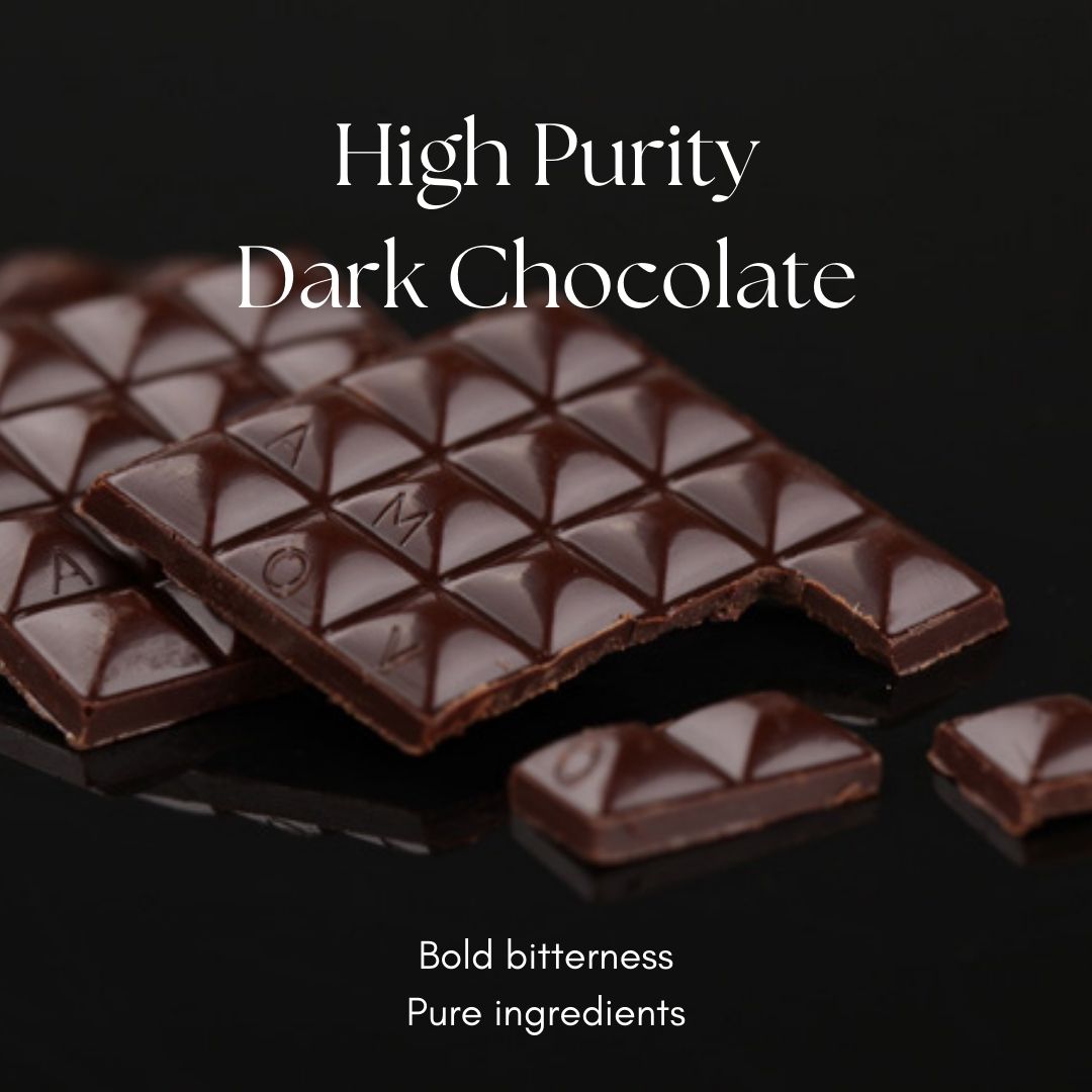Amotrio 100% Premium dark chocolate crafted with pure cocoa butter