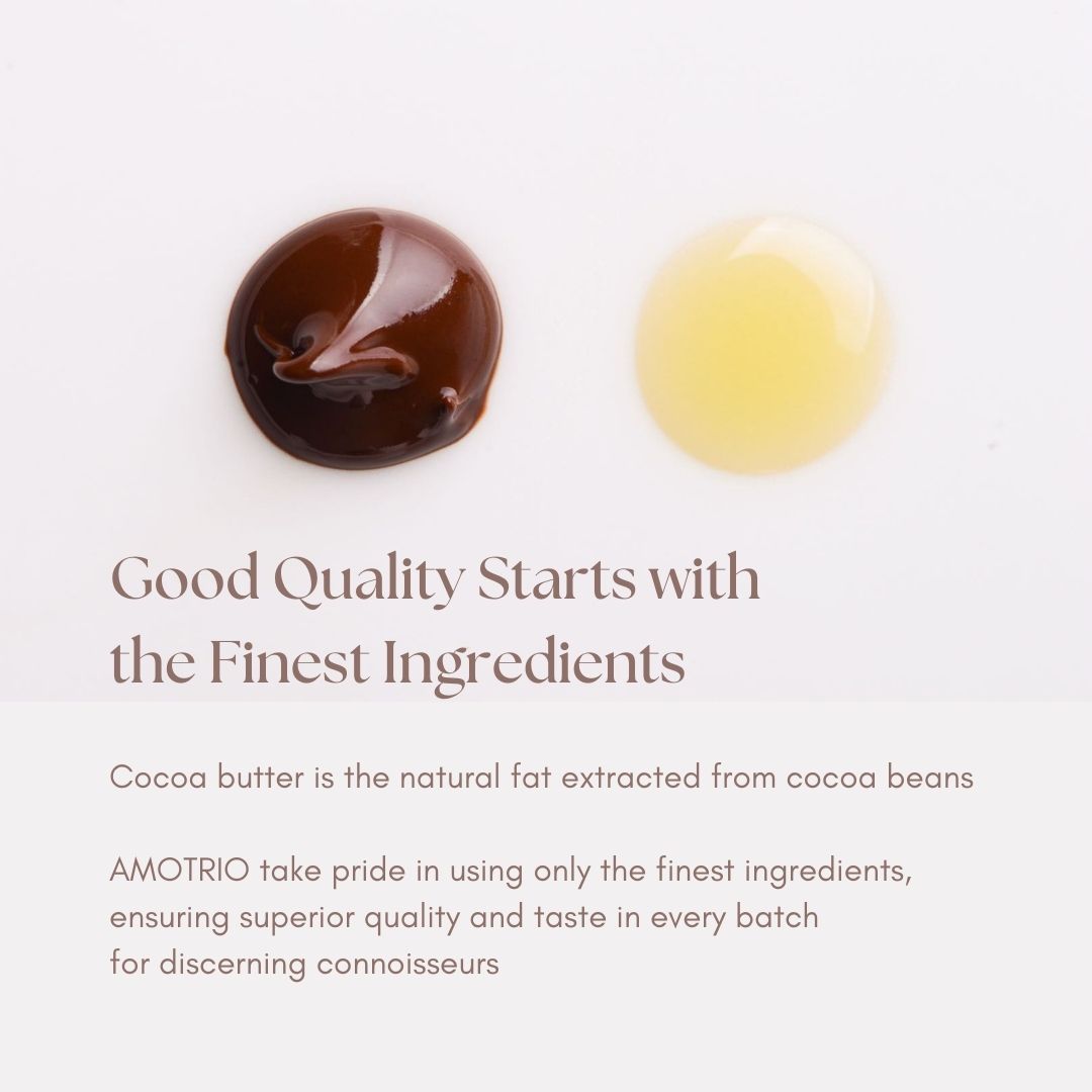 Amotrio 100% Premium Couverture Dark Chocolate Bar made with pure cocoa butter.