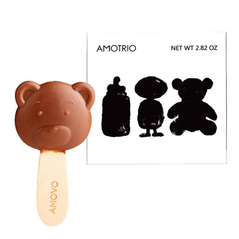 Adorable package of Bear-shaped Milk Chocolate Lollipop