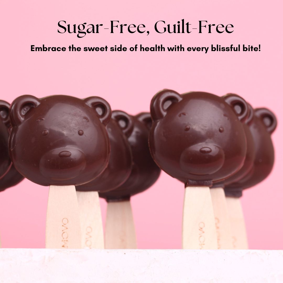 Sugar-free chocolate lollipop for healthier eating and no sugar intake