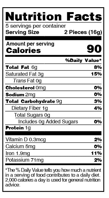Nutrition facts of Amotrio Sugar-Free Dark chocolate lollipop