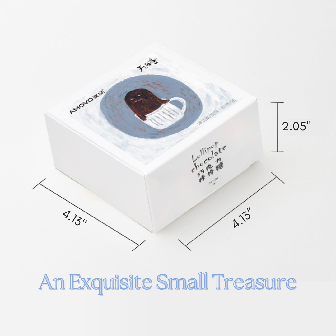 Package dimensions of Amotrio sugar-free milk chocolate lollipop