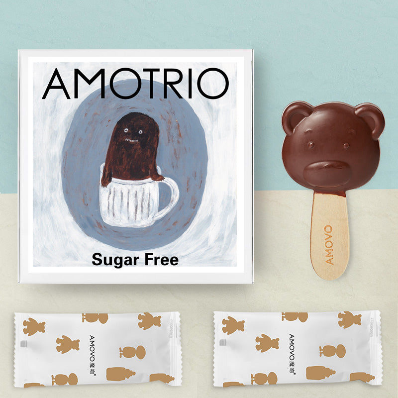 Adorable package of Bear-shaped Sugar-Free Milk Chocolate Lollipop