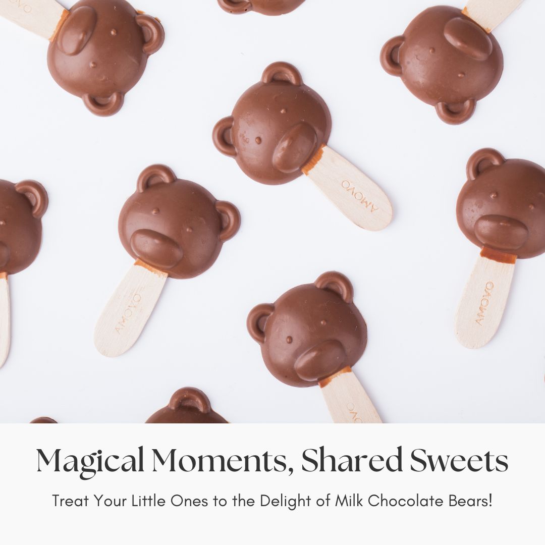 Bear-shaped milk chocolate lollipop, the best gift for kids
