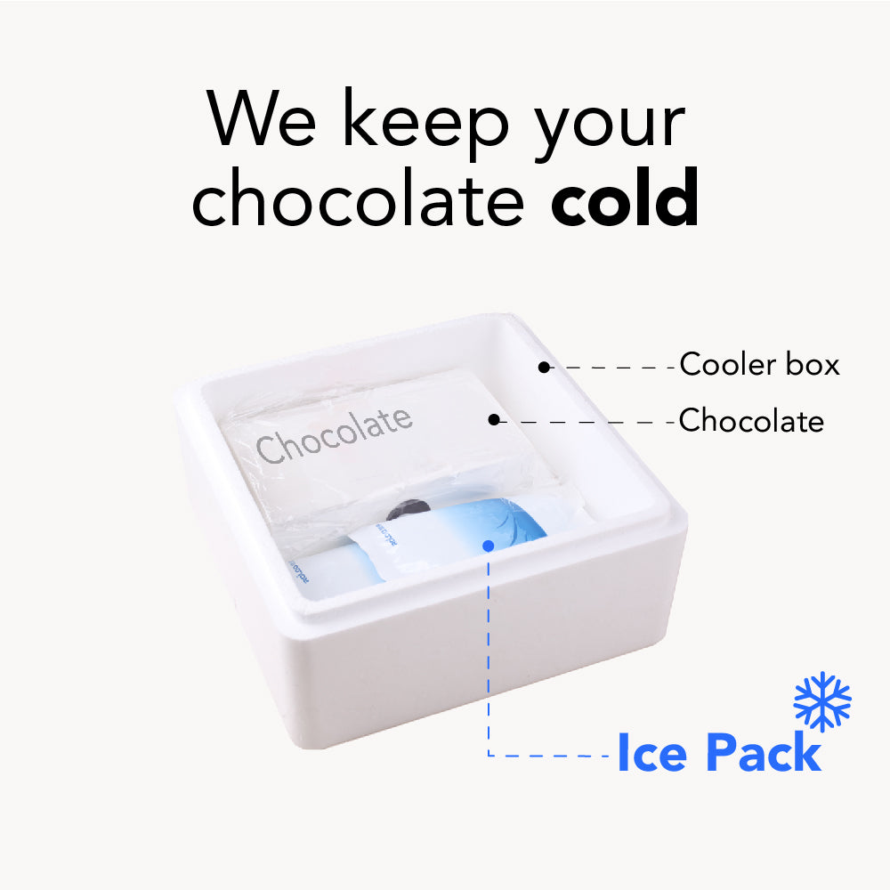 Special summer shipping packaging to prevent chocolate from melting