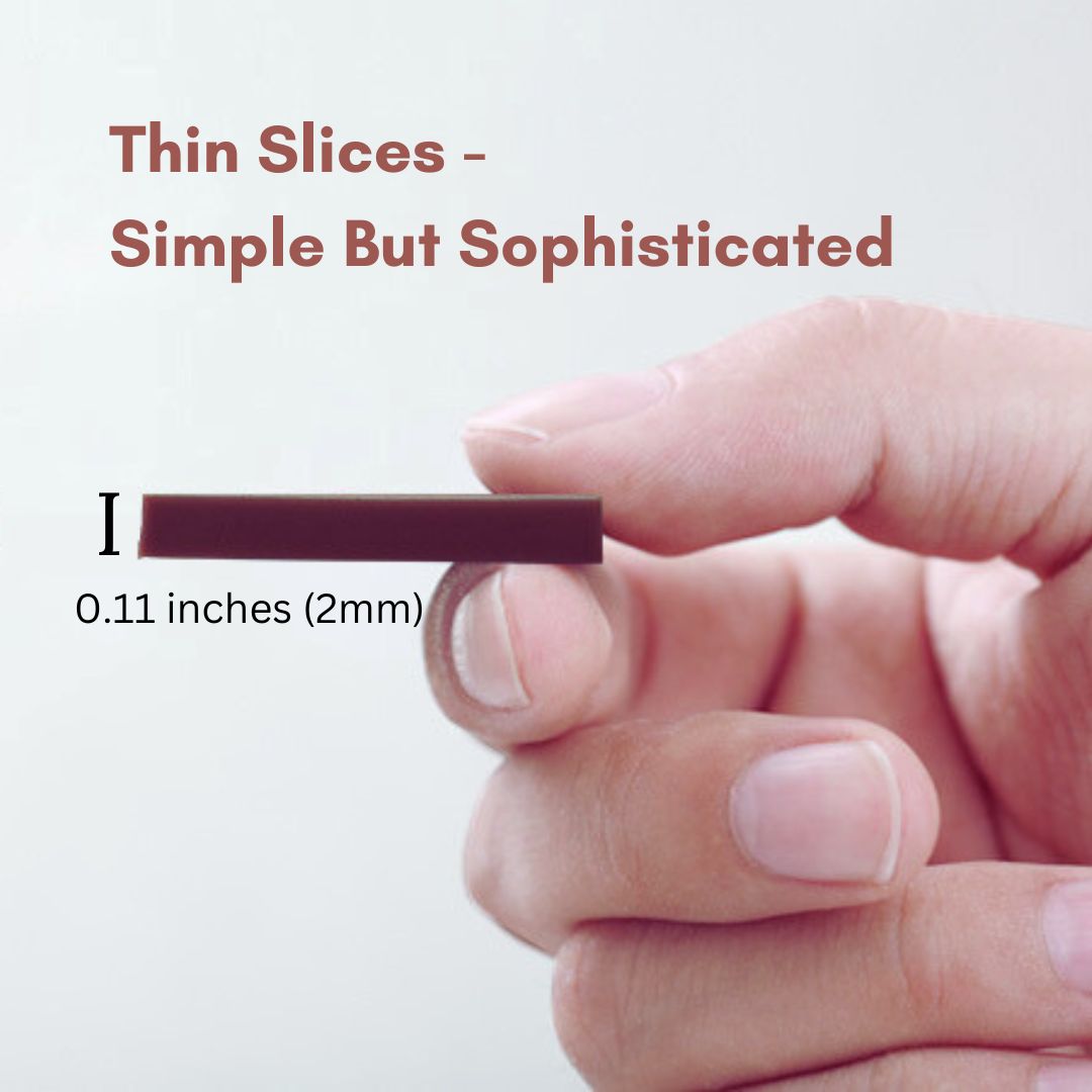 Thinner pure sugar-free dark chocolate bar