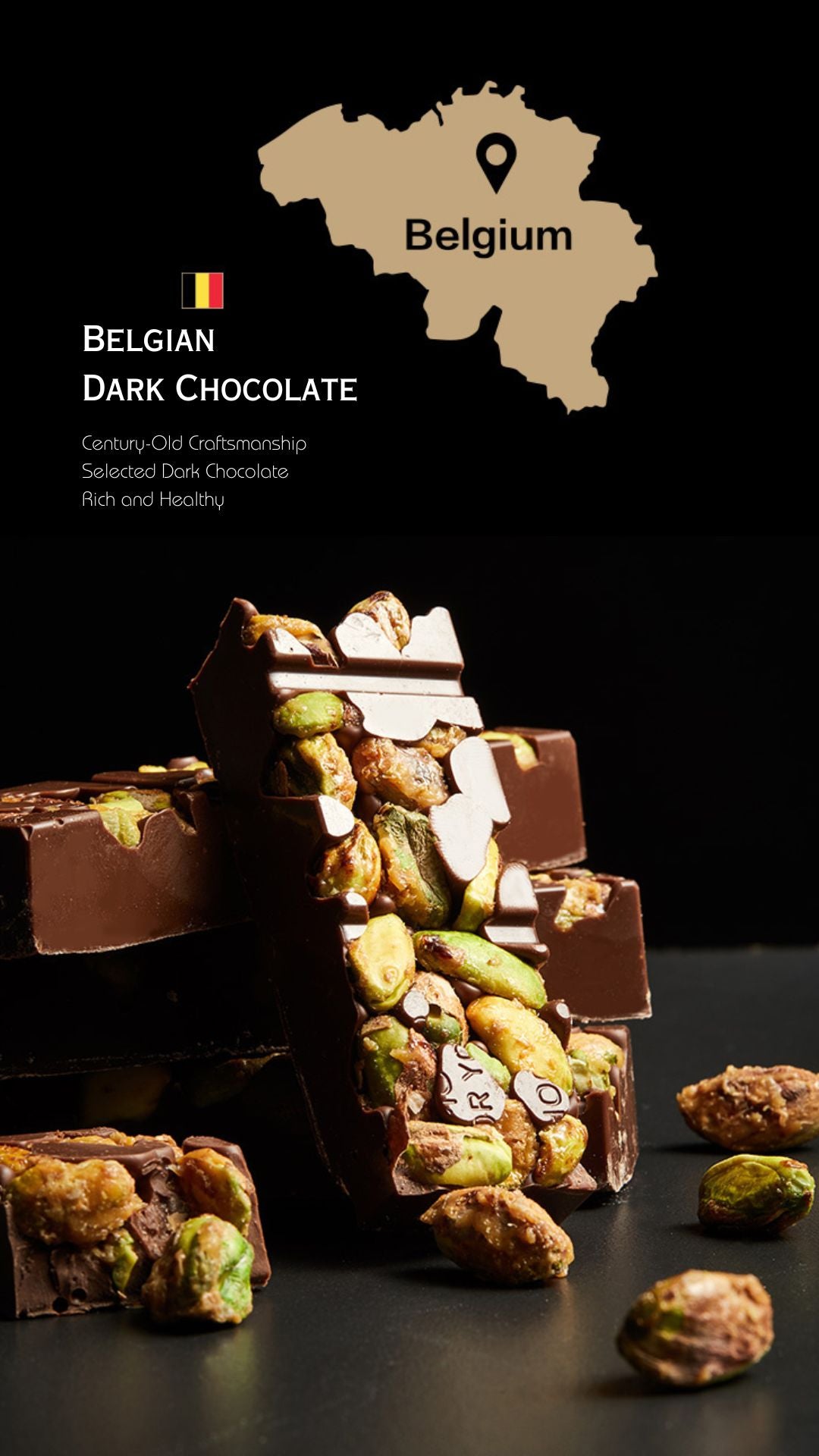 AMOTRIO Belgian Pistachio Chocolate Bar