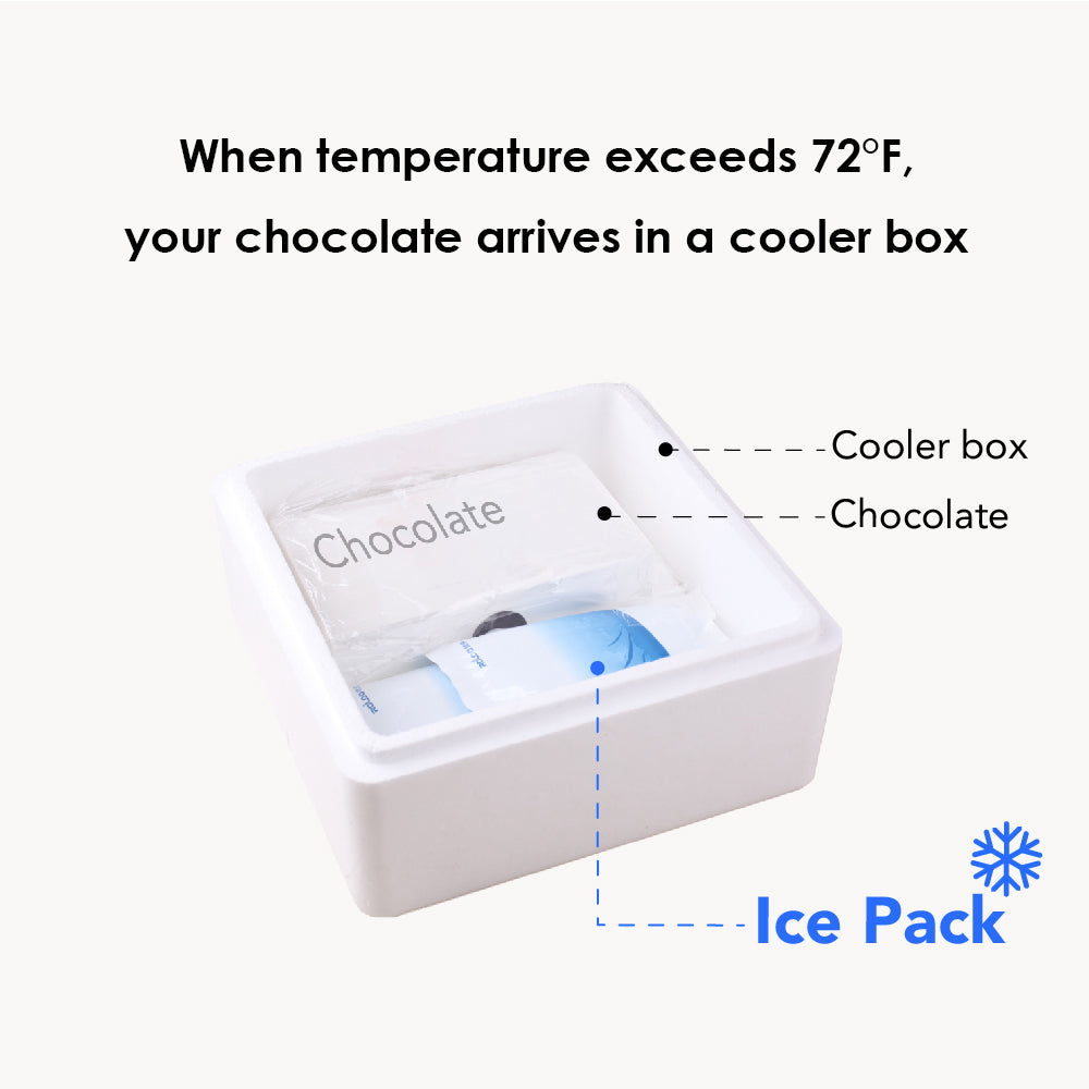 Special summer shipping packaging to prevent chocolate from melting