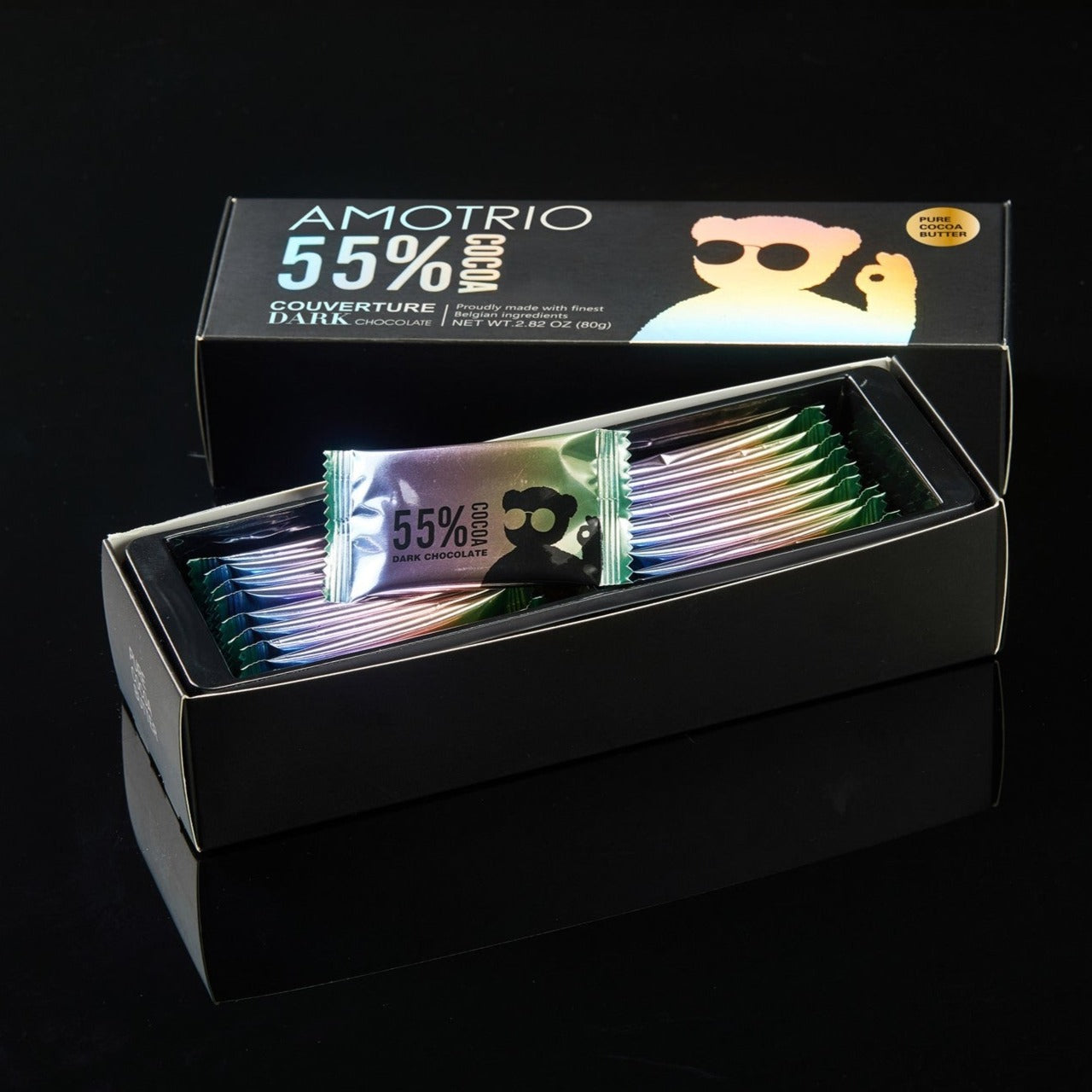 55% 64% 72% 88% Couverture Dark Chocolate Set of 4