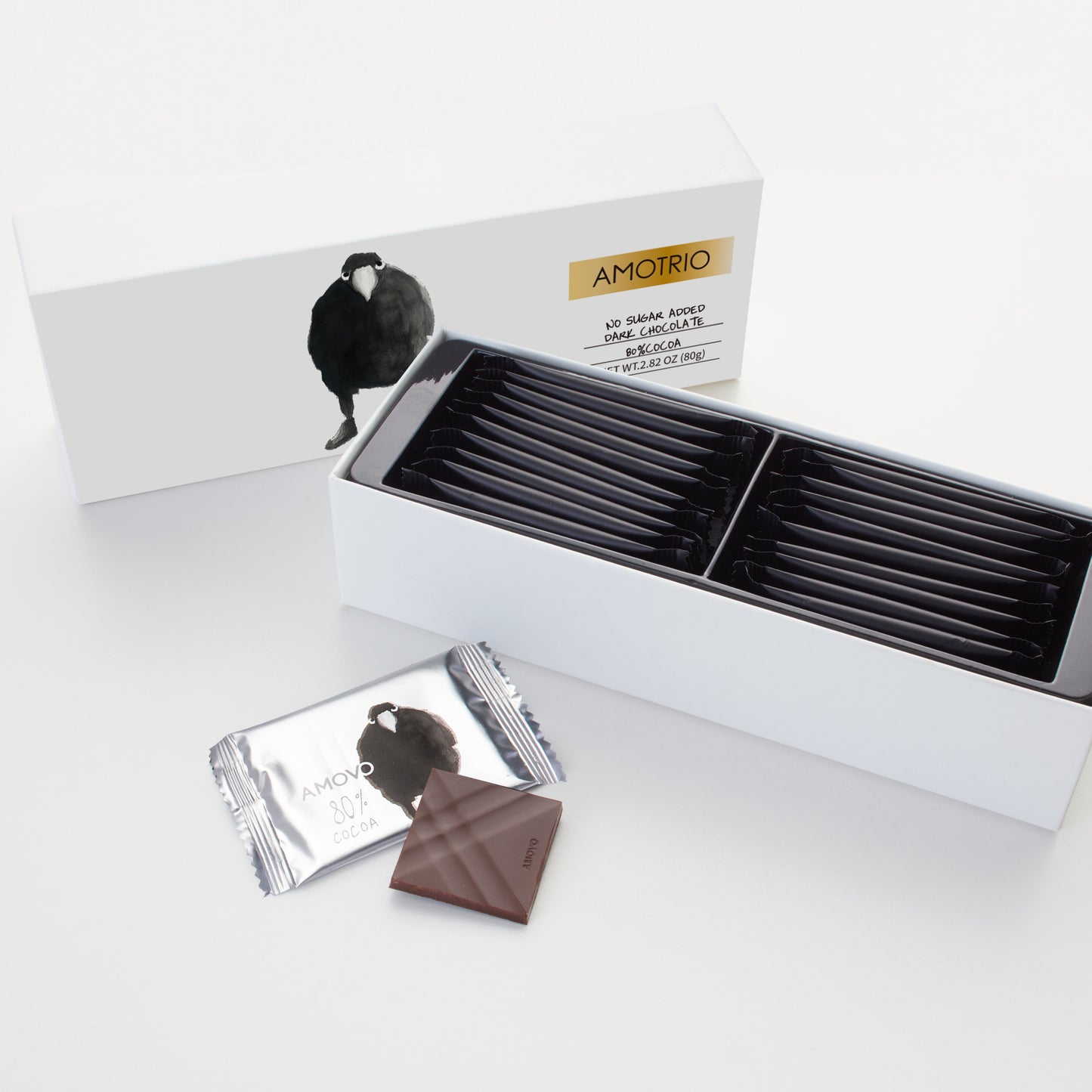 Photo of 80% sugar-free dark chocolate, showing inner and outer packaging
