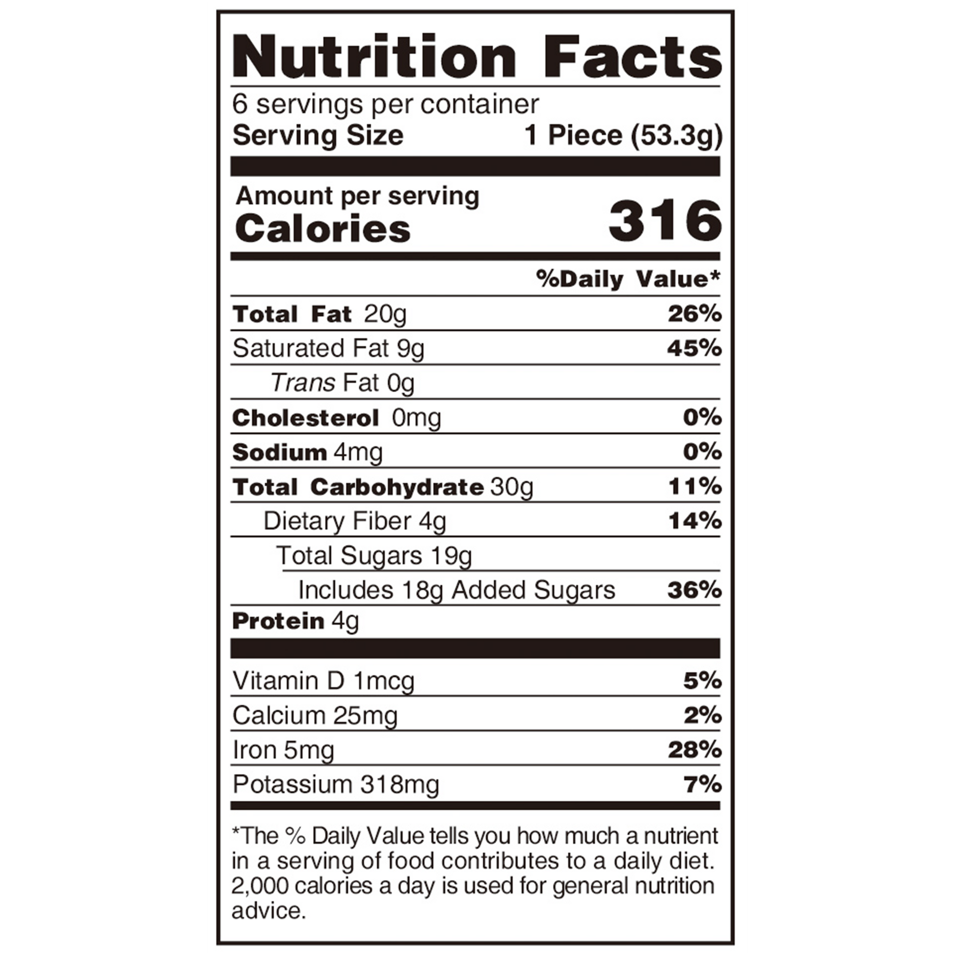 Nutrition facts of Amotrio Pistachio Chocolate Bars