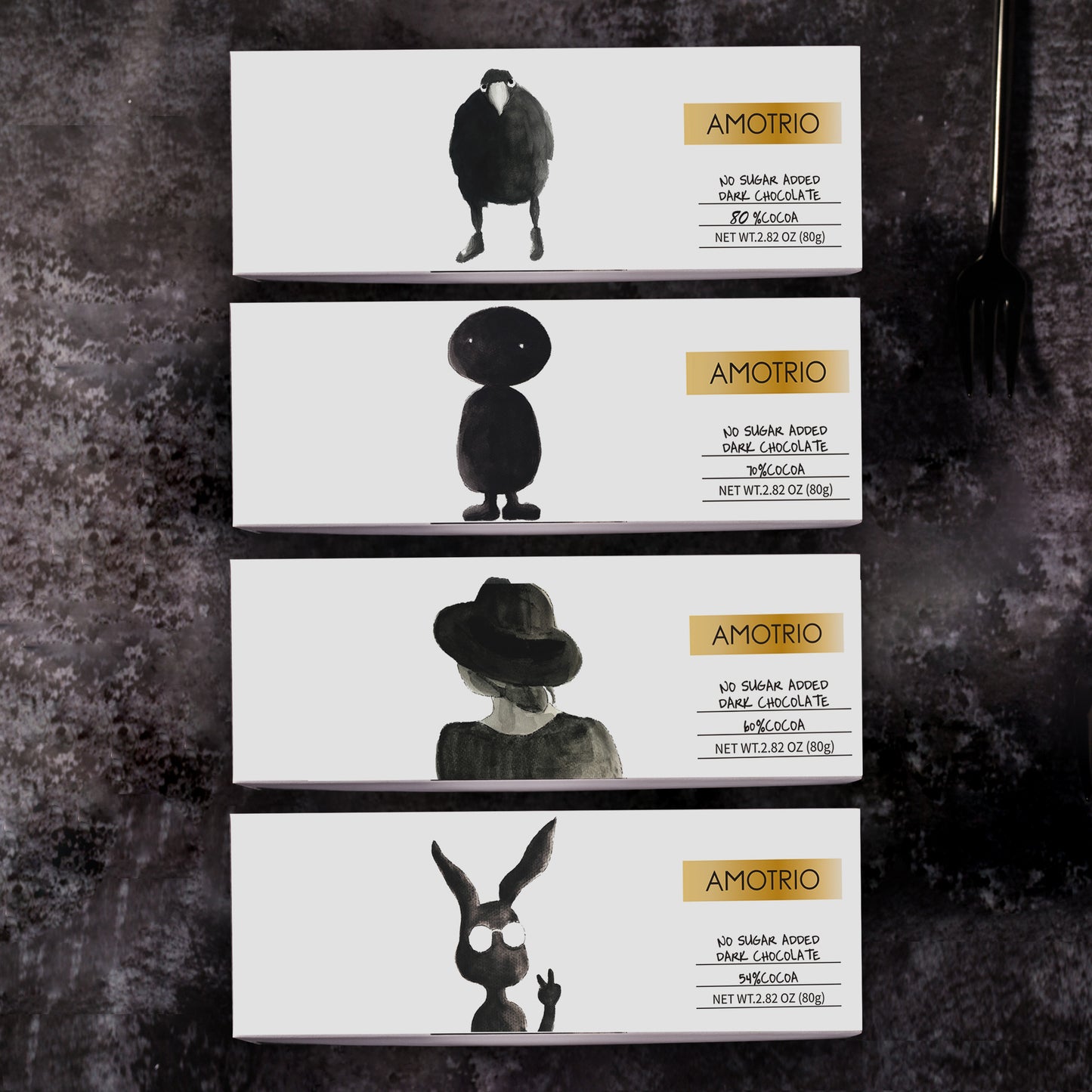 54% 60% 70% 80% Sugar Free Couverture Dark Chocolate Set of 4