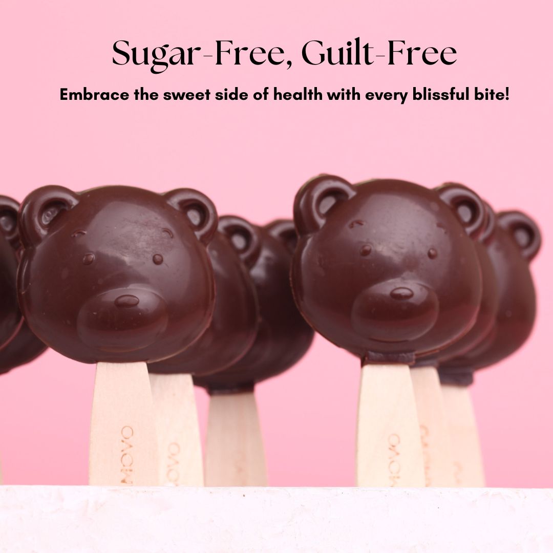 Sugar-Free Dark Chocolate Lollipop Bear, 10 Ct