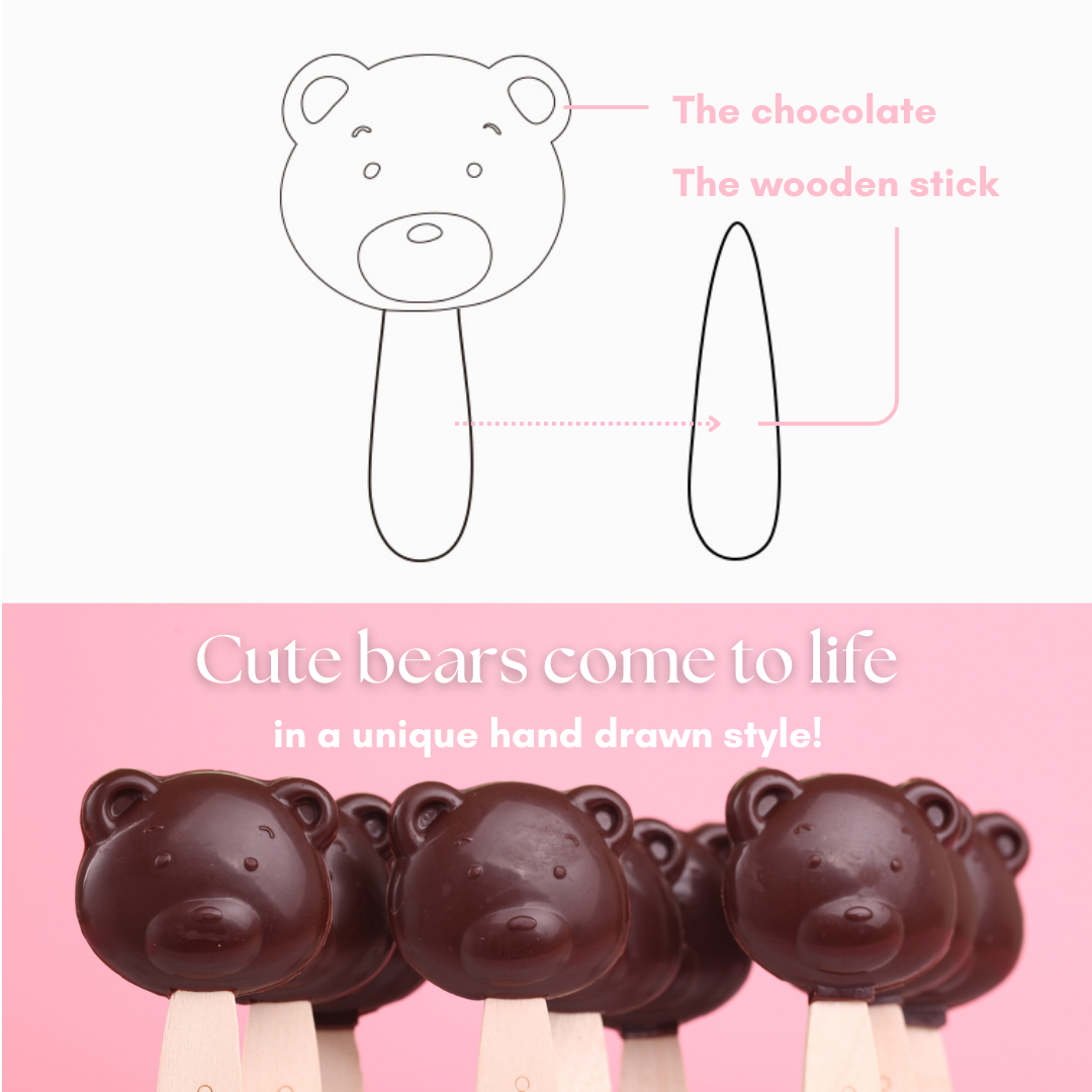 Dark Chocolate Lollipop Bears, 10 Ct