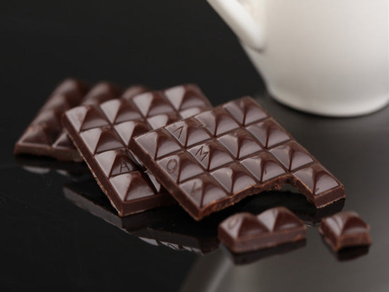 A close up photo of dark chocolate 