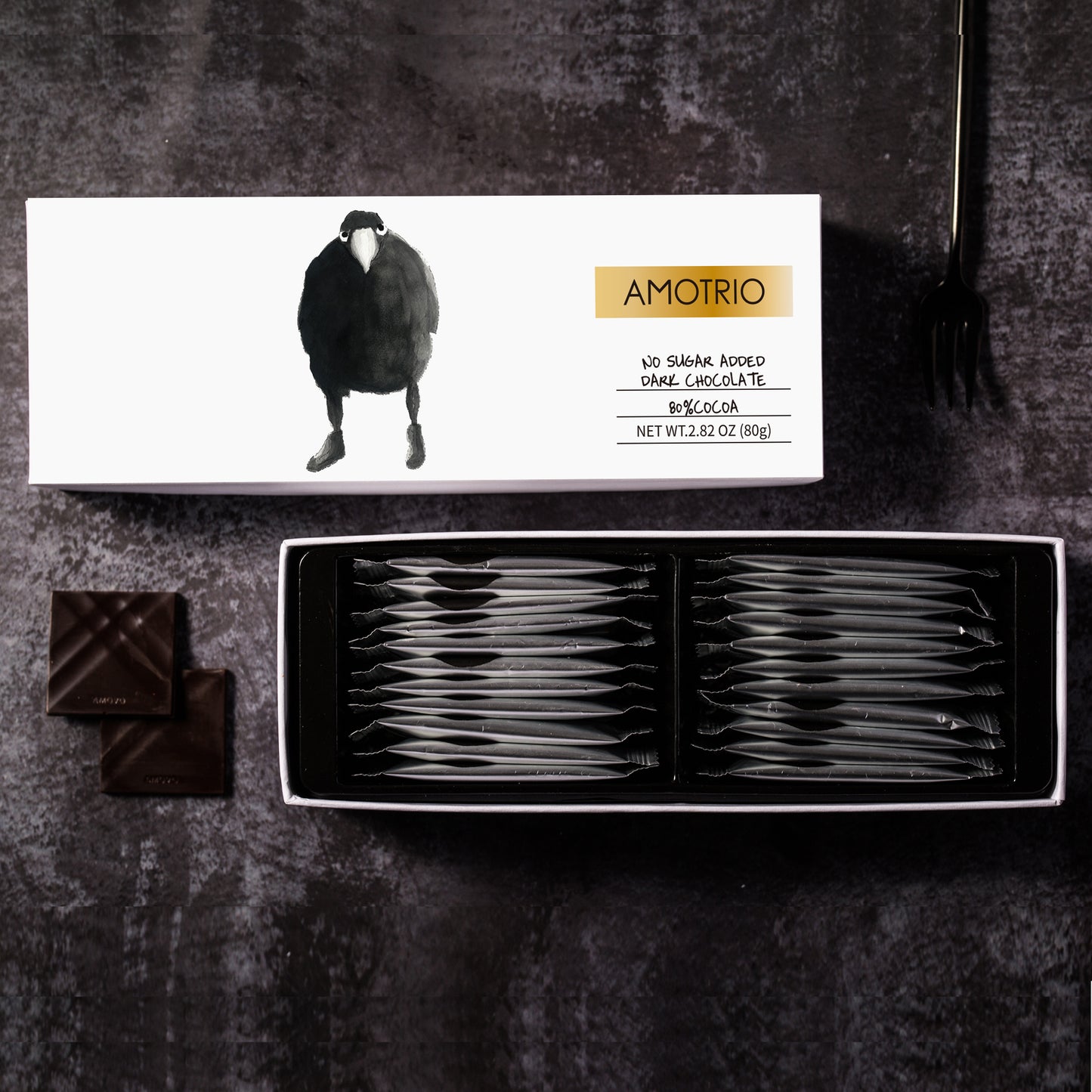80% Sugar-Free Couverture Dark Chocolate Set of 3