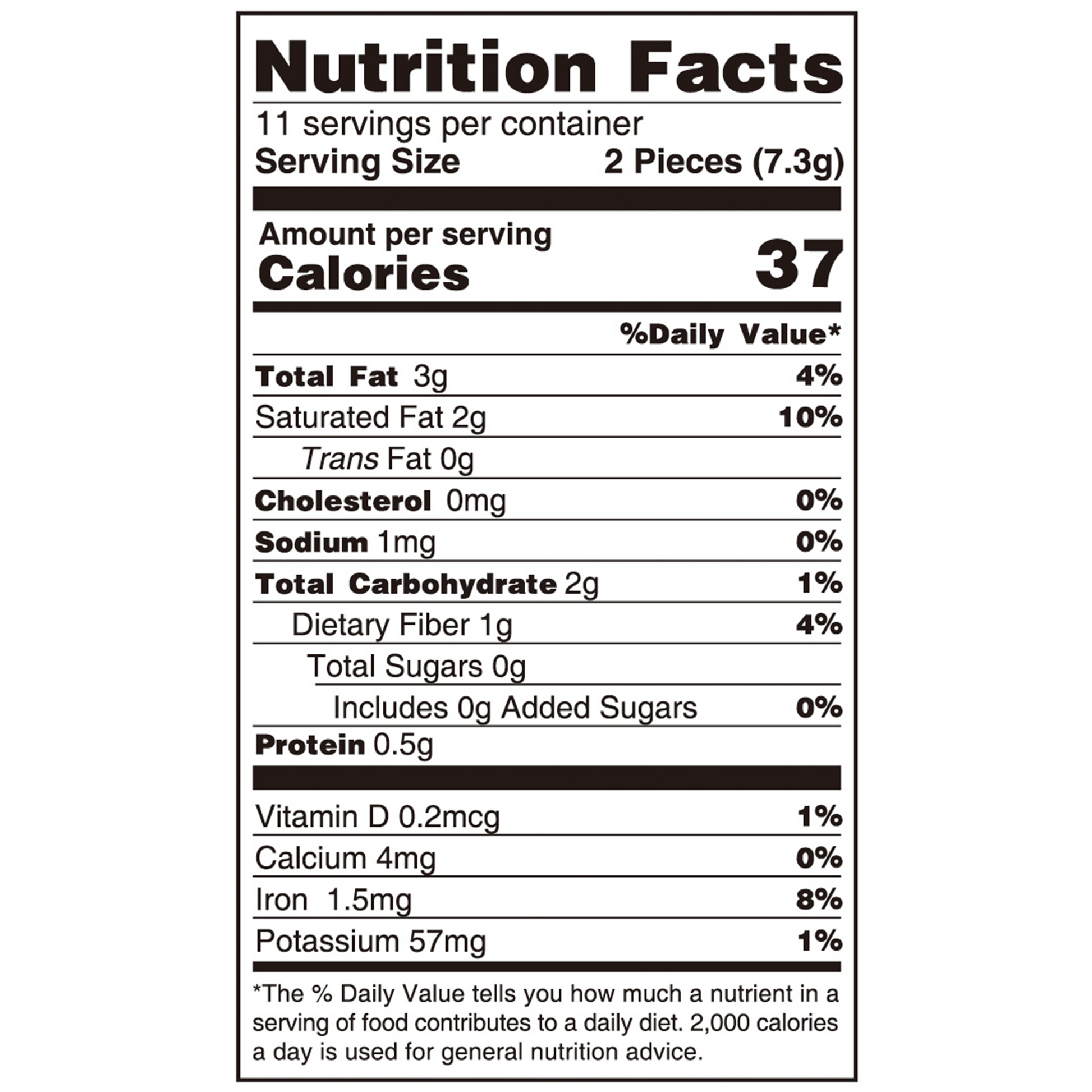 Image of the nutrition facts