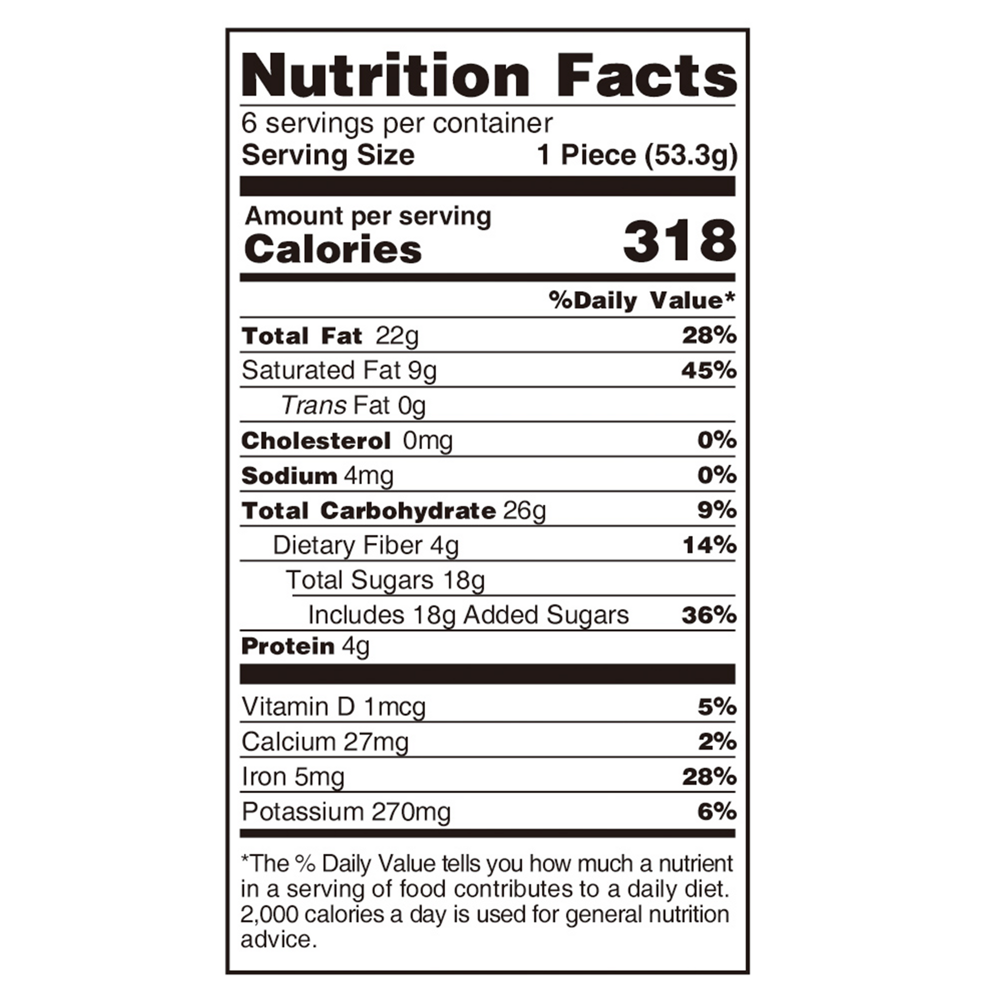Image of the nutrition facts 