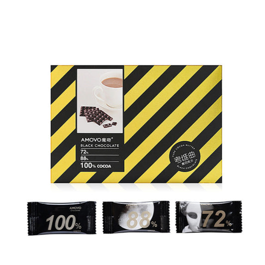 A photo of the dark chocolate set packaging. 